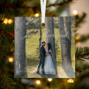 Adorno De Cristal Foto de recién casados
