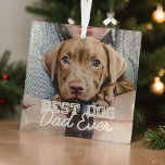 Adorno De Cristal Foto del Mascota de Personalizado moderno de Best<br><div class="desc">Este diseño simple y clásico se compone de tipografía de la serif y agrega una foto personalizado</div>