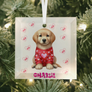 Adorno De Cristal Foto Mascota moderna Personalizada Whimsical Dog L