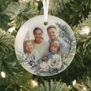 Adorno De Cristal Foto personalizada de vegetación suave de invierno