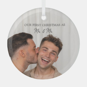 Adorno De Cristal Foto Personalizada Nuestra Primera Navidad Sr. y S