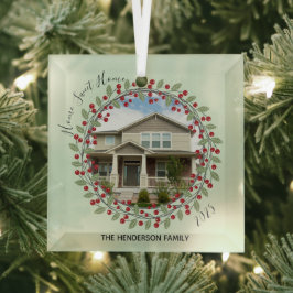 Adorno De Cristal Foto Wreath Hogar Sweet Home Christmas Tree