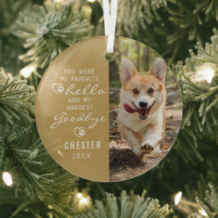 Adorno De Cristal Fotografía conmemorativa del perro Favorito Hello