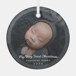 Adorno De Cristal Fotografía moderna simple Mi primer bebé de Navida
