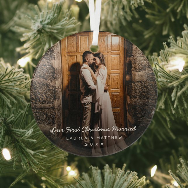 Adorno De Cristal Fotografía moderna simple Nuestra primera Navidad  (in situ)