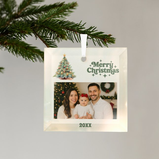Adorno De Cristal Fotografía verde del árbol de Navidad (Subido por el creador)