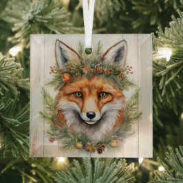 Adorno De Cristal Fox Navidades festivos
