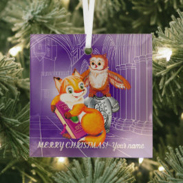 Adorno De Cristal Fox y Owl