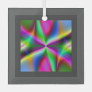 Adorno De Cristal Fractal metálico colorido con brillo
