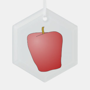 Adorno De Cristal Fruta de Apple Rojo