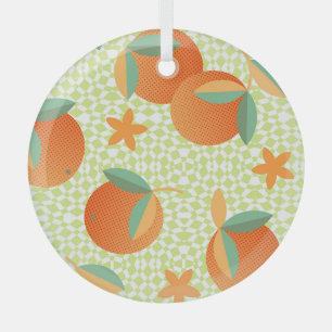 Adorno De Cristal Fruta Naranja exótica: Vintage tropical.
