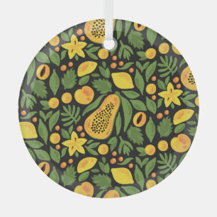 Adorno De Cristal Frutas exóticas: verano sin foco colorido