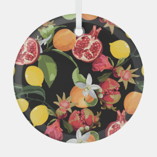 Adorno De Cristal Frutas tropicales: fondo exótico sin foco