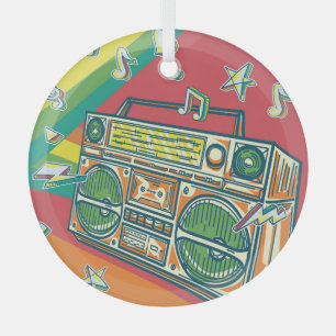 Adorno De Cristal Funky Boom Box Colorous Design