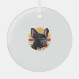 Adorno De Cristal Funny Bulldog francés Retro Trajes De Ropa Cuesta