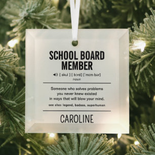 Adorno De Cristal Funny de miembro del Consejo Escolar Personalizado