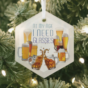 Adorno De Cristal Gafas de pilsner de gafas de cerveza de SlipperyJo