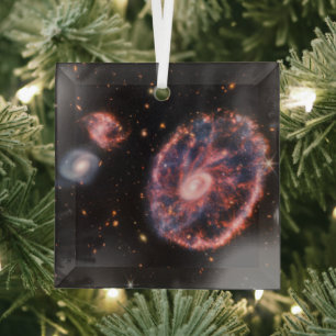 Adorno De Cristal Galaxia Cartwheel de Webb: Telescopio Espacial NAS