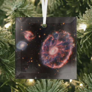 Adorno De Cristal Galaxia Cartwheel de Webb: Telescopio Espacial NAS