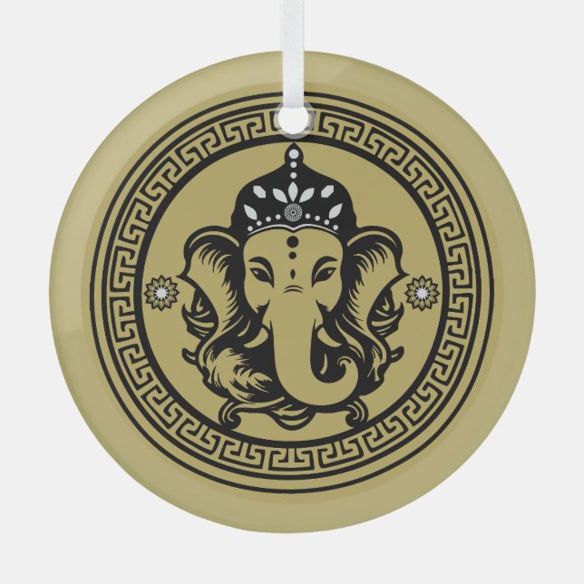 Adorno De Cristal Ganesha Themed Hindu Art Print (Anverso)