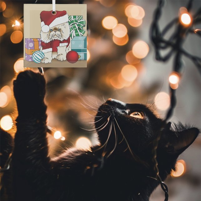 Adorno De Cristal Gato de Navidades persas (Subido por el creador)