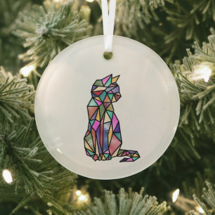 Adorno De Cristal Gato de vidrio manchado