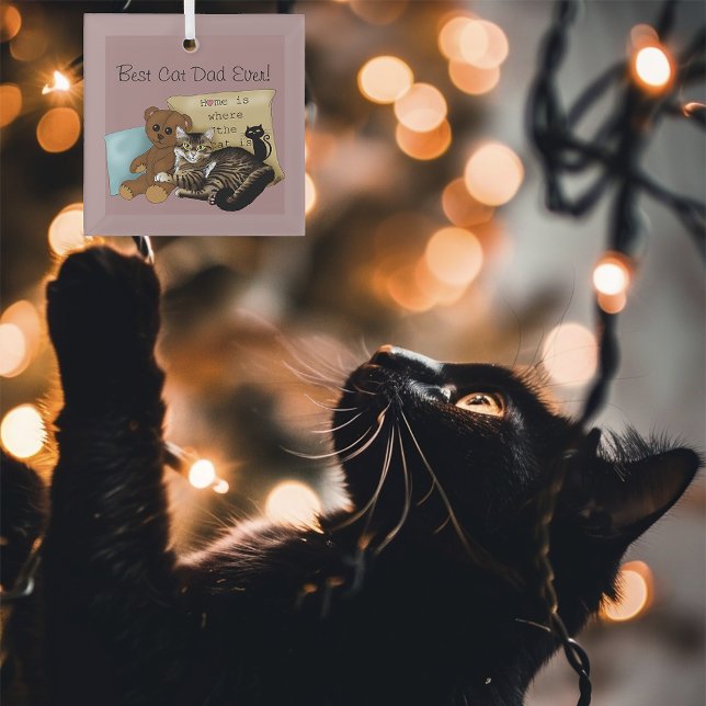 Adorno De Cristal Gato del día del padre (Subido por el creador)