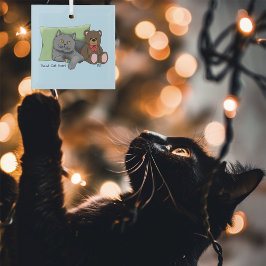 Adorno De Cristal Gato gris del día de la madre feliz