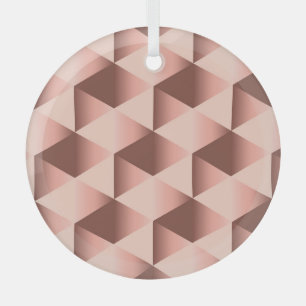 Adorno De Cristal Geometría rosada: motivo abstracto pálido.