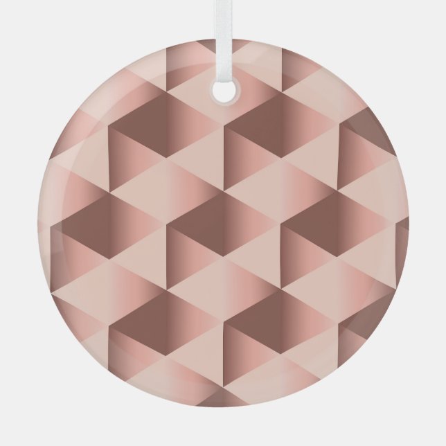 Adorno De Cristal Geometría rosada: motivo abstracto pálido. (Anverso)