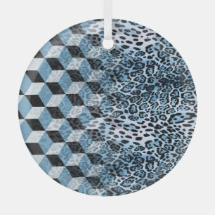 Adorno De Cristal Geométrica Leopard, Diseño de Piel Animal.