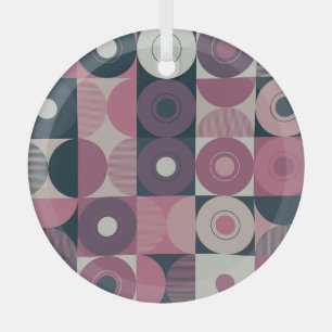 Adorno De Cristal Geométrico de mediados de siglo: patrón colorido a