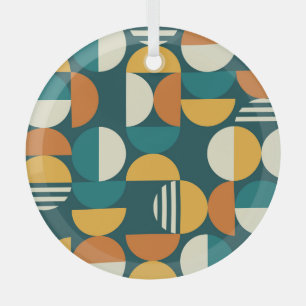 Adorno De Cristal Geométrico De Mediano Siglo: Diseño Retro Minimali