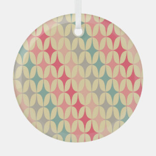 Adorno De Cristal Geométrico Retro: Patrón de cosecha diagonal.