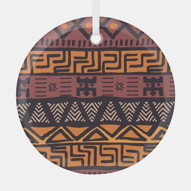 Adorno De Cristal Geométrico tribal bohemio colorido (Anverso)