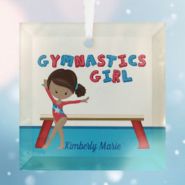 Adorno De Cristal Gimnasia Chica Personalizado gimnasta afroamerican