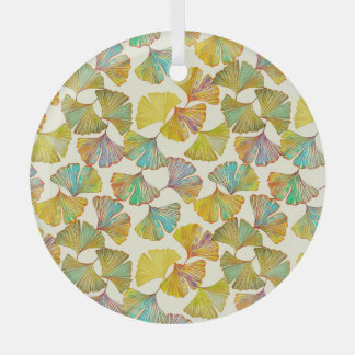 Adorno De Cristal Gingko Leaves: Arte Resumen de Flores