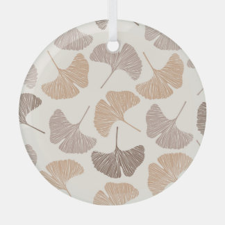 Adorno De Cristal Ginkgo biloba: diseño seco sin costura.