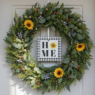 Adorno De Cristal girasol de cuadros de Búfalo "Hogar"  