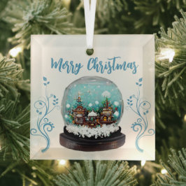 Adorno De Cristal Glass Snowball Winter Village Snowflakes