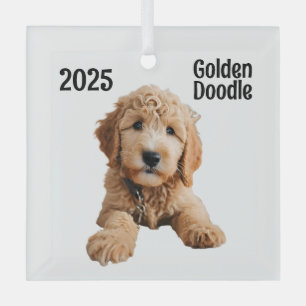 Adorno De Cristal Golden Doodle Puppy