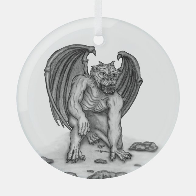 Adorno De Cristal Golem Gargoyle (Anverso)