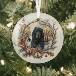 Adorno De Cristal Gordon Setter Christmas Joy – Seasonal Dog Art