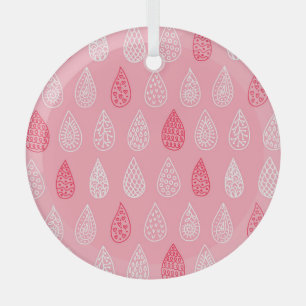 Adorno De Cristal Gotas de agua Doodle: patrón vintage