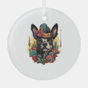 Adorno De Cristal Graciosa camiseta clásica de arte de Bulldog franc