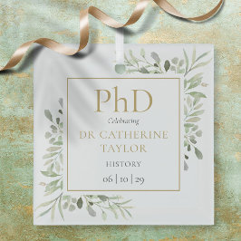 Adorno De Cristal Grado de Phd Watercolor Greenery Keepsake