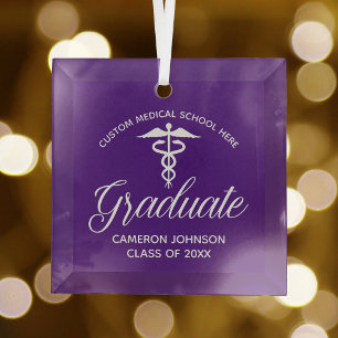 Adorno De Cristal Graduación de la Facultad de Medicina de Morado Na