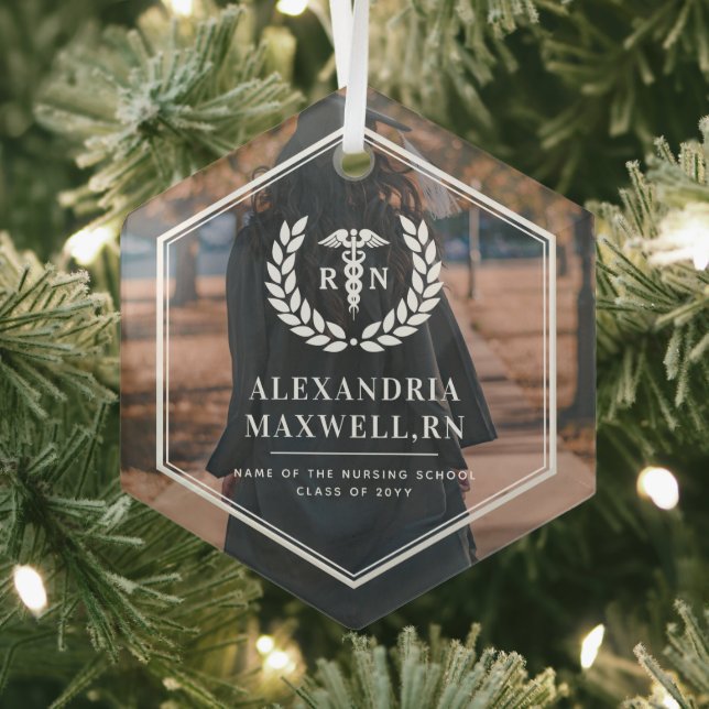 Adorno De Cristal Graduación personalizada de la escuela de Enfermer (in situ)