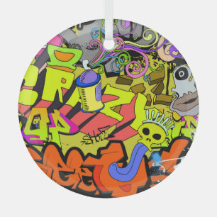 Adorno De Cristal Graffiti urbano: Muro de arte vintage