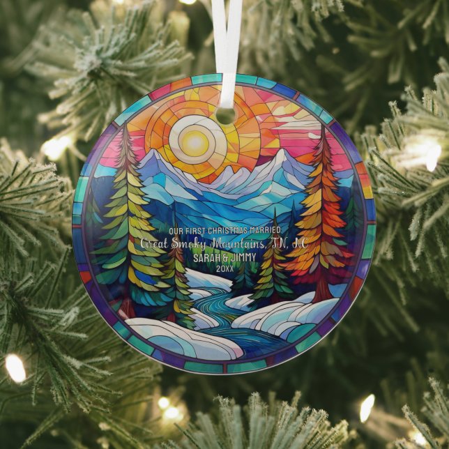 Adorno De Cristal Gran copa de vidrio templado de la Montaña Smoky n (in situ)